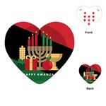 diagonal stripe Happy Kwanzaa Playing Cards (Heart)