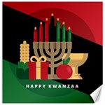 diagonal stripe Happy Kwanzaa Canvas 12  x 12 