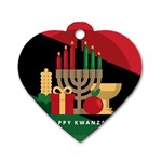 diagonal stripe Happy Kwanzaa Dog Tag Heart (One Side)