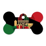 diagonal stripe Happy Kwanzaa Dog Tag Bone (One Side)