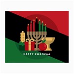 diagonal stripe Happy Kwanzaa Small Glasses Cloth (2 Sides)