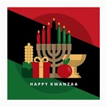 diagonal stripe Happy Kwanzaa Medium Glasses Cloth (2 Sides)