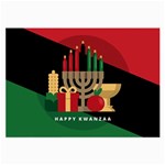 diagonal stripe Happy Kwanzaa Large Glasses Cloth