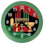 diagonal stripe Happy Kwanzaa Color Wall Clock