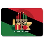 diagonal stripe Happy Kwanzaa Large Doormat