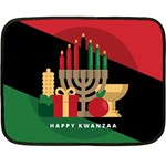 diagonal stripe Happy Kwanzaa Fleece Blanket (Mini)