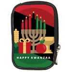 diagonal stripe Happy Kwanzaa Compact Camera Leather Case