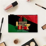 diagonal stripe Happy Kwanzaa Cosmetic Bag (Small)