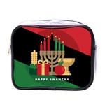 diagonal stripe Happy Kwanzaa Mini Toiletries Bag (One Side)