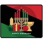 diagonal stripe Happy Kwanzaa Fleece Blanket (Medium)