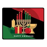 diagonal stripe Happy Kwanzaa Fleece Blanket (Small)