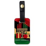 diagonal stripe Happy Kwanzaa Luggage Tag (one side)