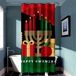 diagonal stripe Happy Kwanzaa Shower Curtain 36  x 72  (Stall)