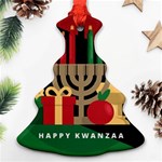 diagonal stripe Happy Kwanzaa Ornament (Christmas Tree) 