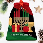 diagonal stripe Happy Kwanzaa Bell Ornament (Two Sides)