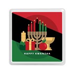 diagonal stripe Happy Kwanzaa Memory Card Reader (Square)