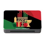 diagonal stripe Happy Kwanzaa Memory Card Reader with CF