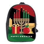 diagonal stripe Happy Kwanzaa School Bag (XL)