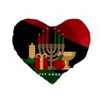 diagonal stripe Happy Kwanzaa Standard 16  Premium Heart Shape Cushion 