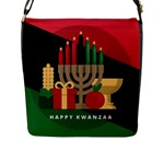 diagonal stripe Happy Kwanzaa Flap Closure Messenger Bag (L)