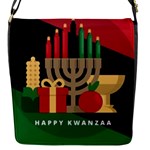 diagonal stripe Happy Kwanzaa Flap Closure Messenger Bag (S)