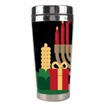 diagonal stripe Happy Kwanzaa Stainless Steel Travel Tumbler