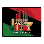 diagonal stripe Happy Kwanzaa Double Sided Fleece Blanket (Small)