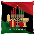 diagonal stripe Happy Kwanzaa Large Flano Cushion Case (One Side)