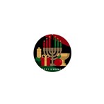 diagonal stripe Happy Kwanzaa 1  Mini Button