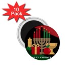 diagonal stripe Happy Kwanzaa 1.75  Magnet (10 pack) 