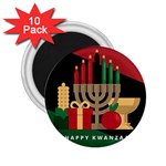 diagonal stripe Happy Kwanzaa 2.25  Magnet (10 pack)