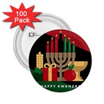 diagonal stripe Happy Kwanzaa 2.25  Button (100 pack)