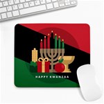 diagonal stripe Happy Kwanzaa Large Mousepad