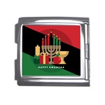 diagonal stripe Happy Kwanzaa Mega Link Italian Charm (18mm)