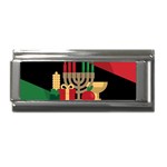 diagonal stripe Happy Kwanzaa Superlink Italian Charm (9mm)