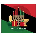 diagonal stripe Happy Kwanzaa Double Sided Flano Blanket (Small)