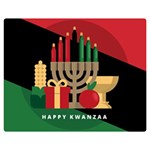 diagonal stripe Happy Kwanzaa Double Sided Flano Blanket (Medium)