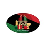 diagonal stripe Happy Kwanzaa Sticker (Oval)