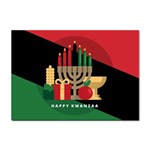 diagonal stripe Happy Kwanzaa Sticker A4 (10 pack)