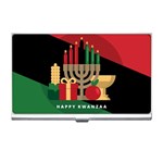 diagonal stripe Happy Kwanzaa Business Card Holder