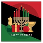 diagonal stripe Happy Kwanzaa Large Satin Scarf (Square)