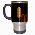 diagonal stripe Happy Kwanzaa Travel Mug (Silver Gray)