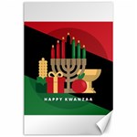 diagonal stripe Happy Kwanzaa Canvas 24  x 36 