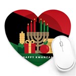 diagonal stripe Happy Kwanzaa Heart Mousepad