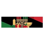 diagonal stripe Happy Kwanzaa Satin Scarf (Oblong)