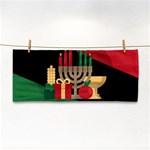 diagonal stripe Happy Kwanzaa Hand Towel