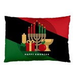 diagonal stripe Happy Kwanzaa Pillow Case