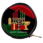 diagonal stripe Happy Kwanzaa Mini Makeup Bag