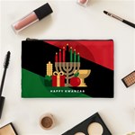 diagonal stripe Happy Kwanzaa Cosmetic Bag (Medium)