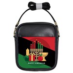 diagonal stripe Happy Kwanzaa Girls Sling Bag